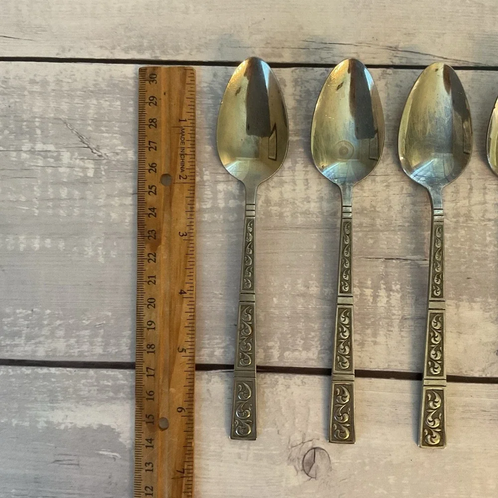 Riviera RIF4 Stainless Flatware Japan Set Of 6 Teaspoons MCM Vintage